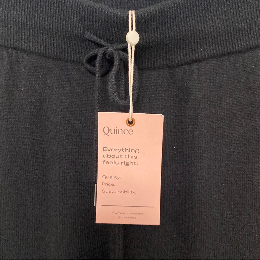 Quince Cashmere Black Mongolian Sweatpants Size XS NWT - Picture 6 of 10